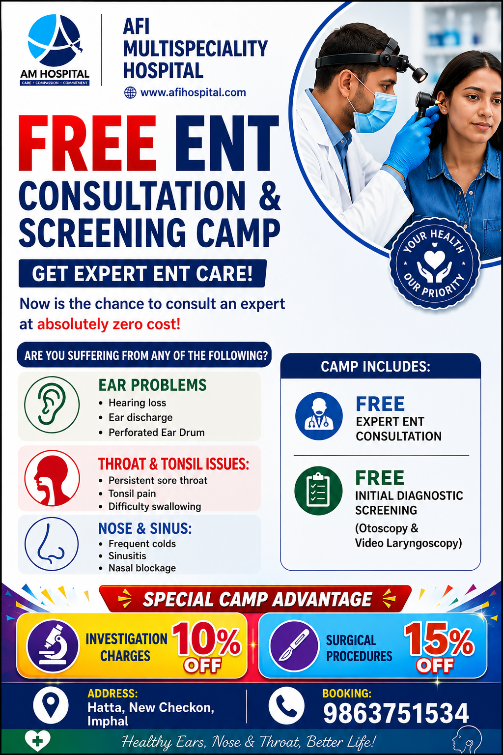 Free ENT Consultation and Screening Camp